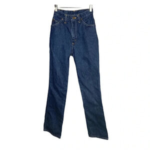 Chic Dark Wash High Rise Straight Leg Jeans Size 6/7